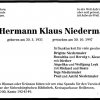 Niedermaier Klaus 1931-1997 Todesanzeige